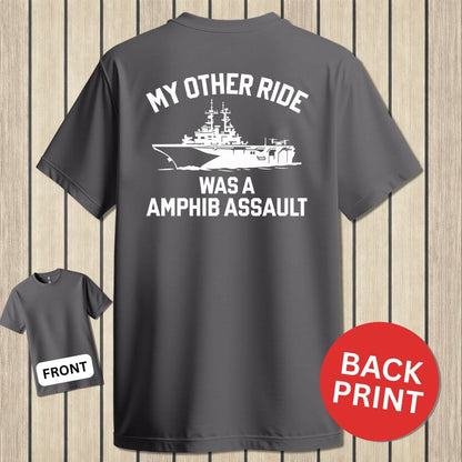 NavyHumor Classic Cotton T-shirt Charcoal / S My Other Ride - Amphib Assault