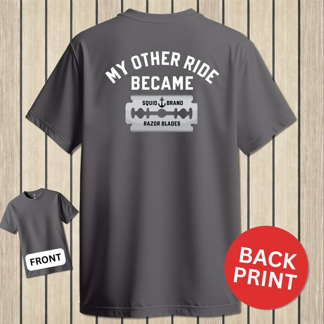 NavyHumor Classic Cotton T-shirt Charcoal / S My Other Ride Became Razor Blades