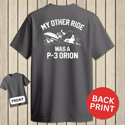 NavyHumor Classic Cotton T-shirt Charcoal / S My Other Ride - P-3 Orion