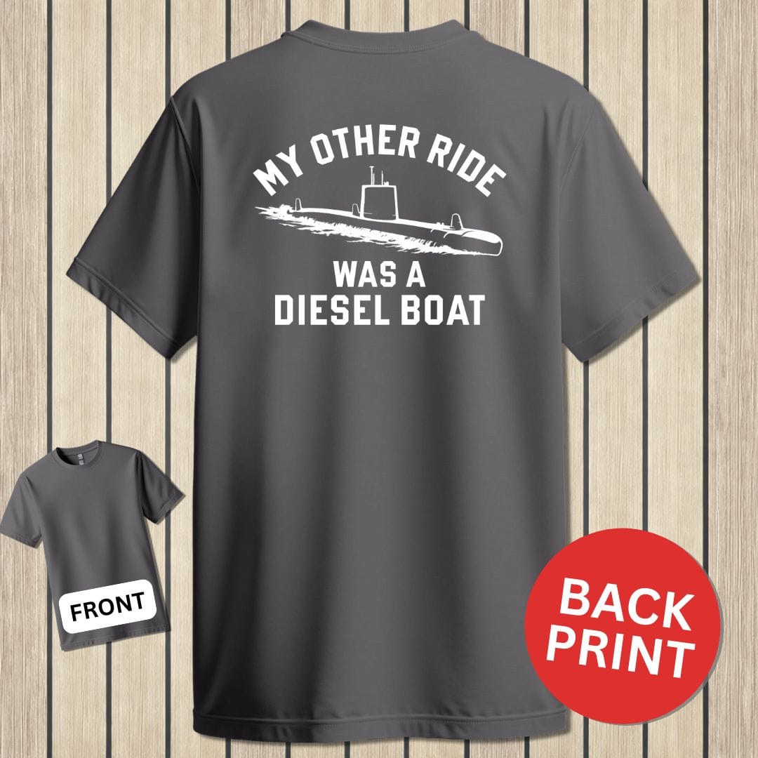 NavyHumor Classic Cotton T-shirt Charcoal / S My Other Ride Was A Diesel Boat