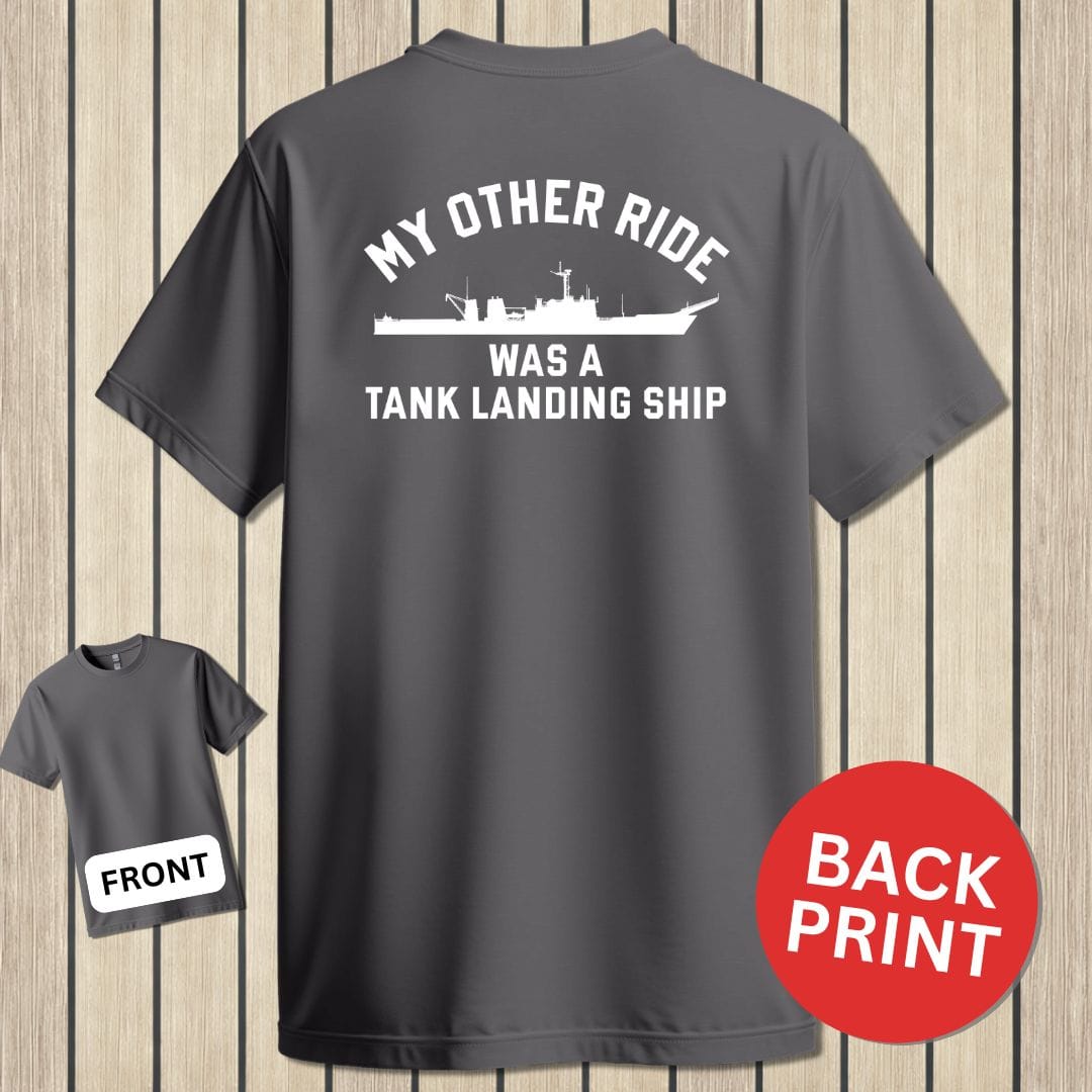NavyHumor Classic Cotton T-shirt Charcoal / S My Other Ride Was An LST (Newport-class)