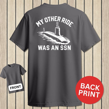 NavyHumor Classic Cotton T-shirt Charcoal / S My Other Ride Was An SSN
