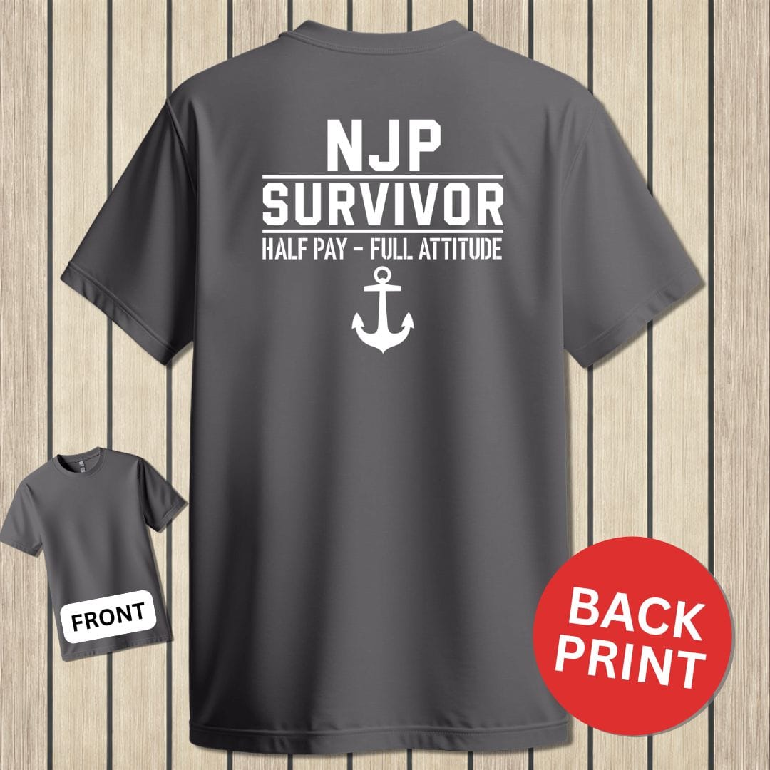 NavyHumor Classic Cotton T-shirt Charcoal / S NJP Survivor