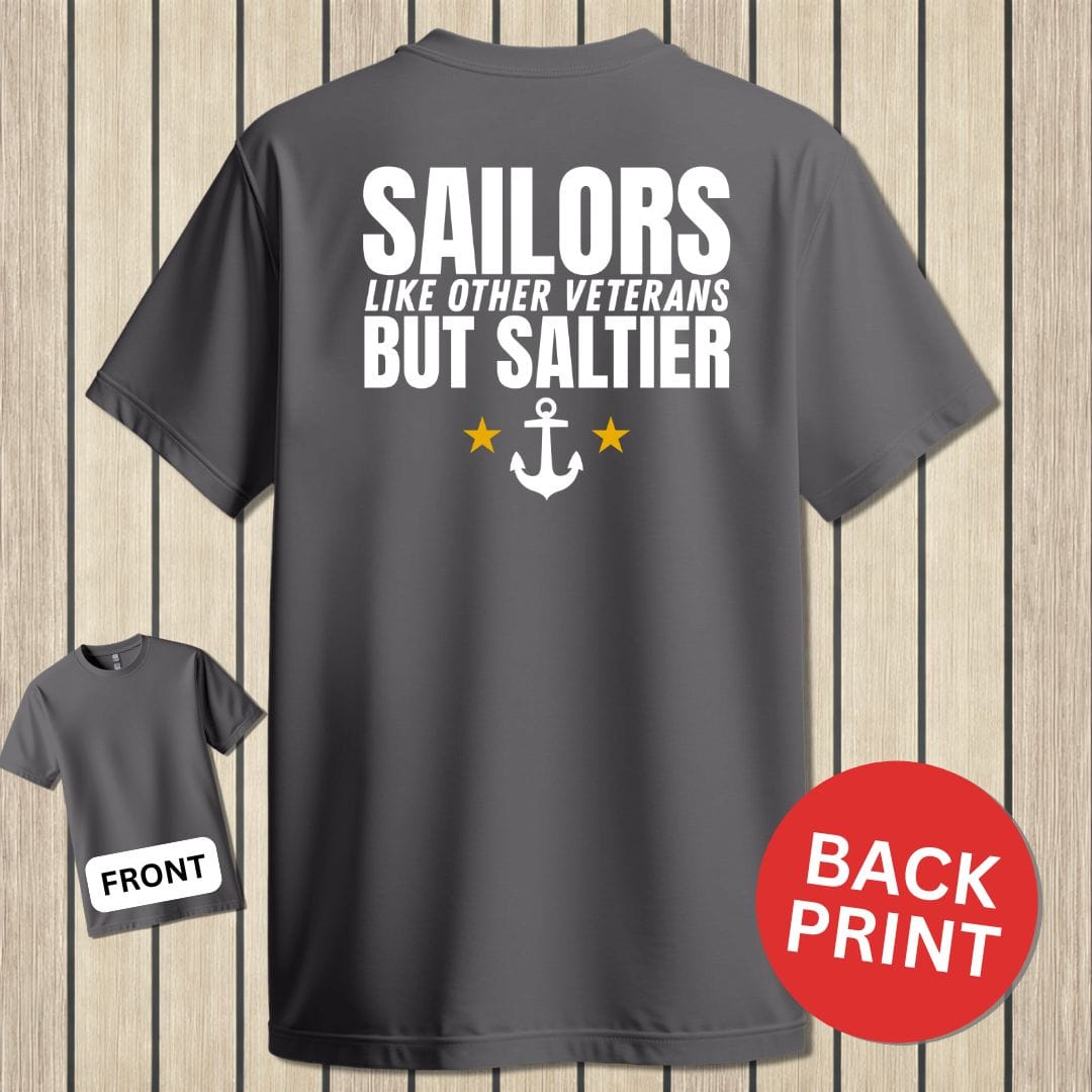 NavyHumor Classic Cotton T-shirt Charcoal / S Sailors Are Saltier