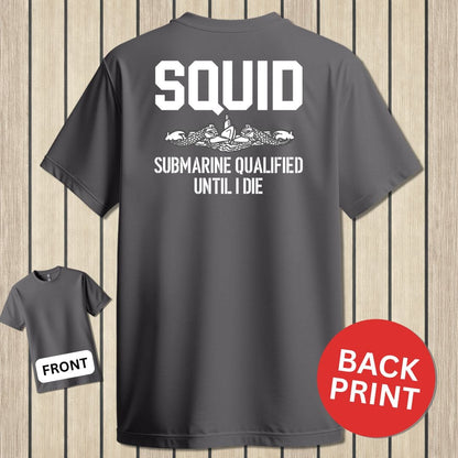 NavyHumor Classic Cotton T-shirt Charcoal / S Squid - Submarine Qualified