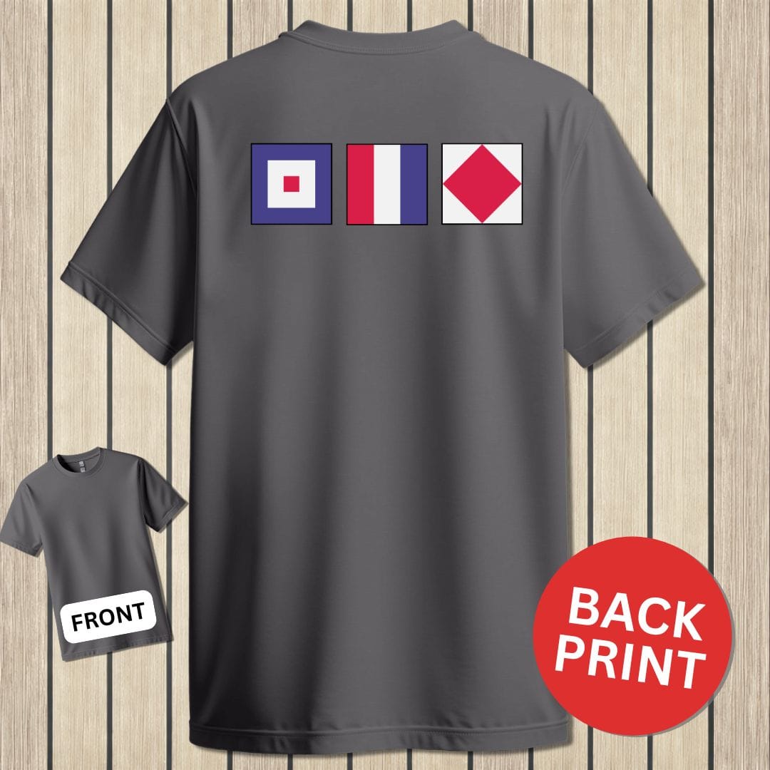 NavyHumor Classic Cotton T-shirt Charcoal / S WTF - Signal Flag