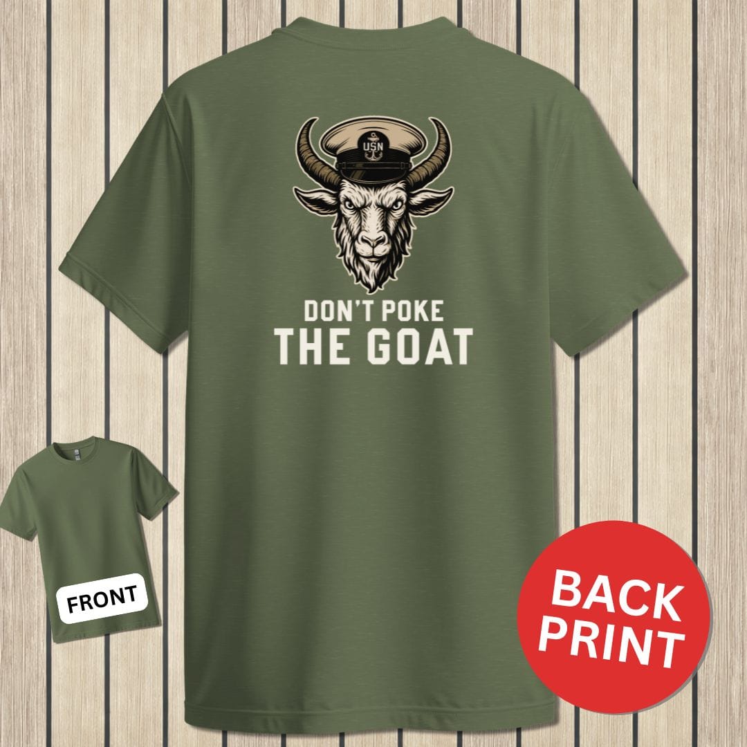 NavyHumor Classic Cotton T-shirt Military Green / S Don't Poke The Goat