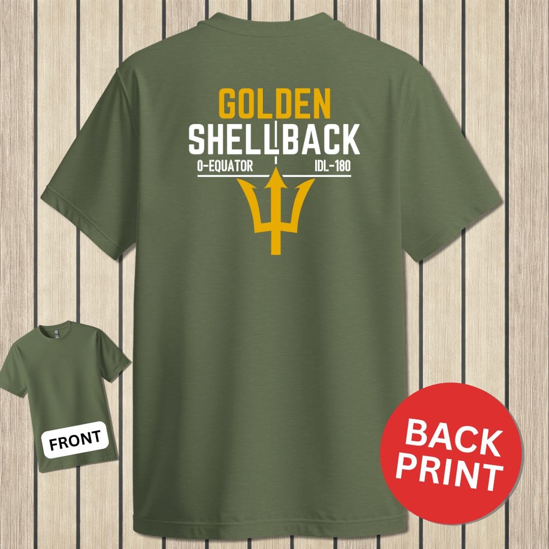 NavyHumor Classic Cotton T-shirt Military Green / S Golden Shellback