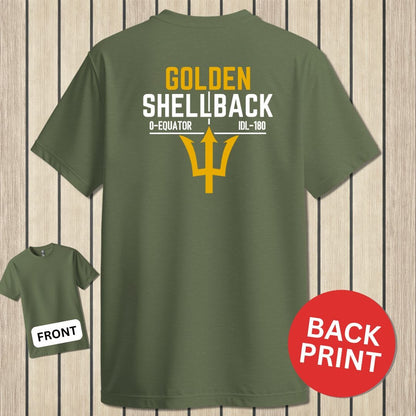 NavyHumor Classic Cotton T-shirt Military Green / S Golden Shellback