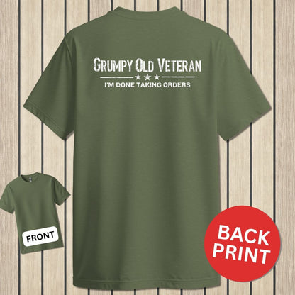 NavyHumor Classic Cotton T-shirt Military Green / S Grumpy Old Veteran