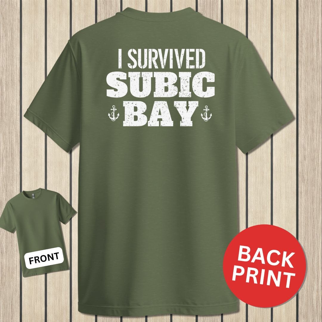 NavyHumor Classic Cotton T-shirt Military Green / S I Survived Subic Bay