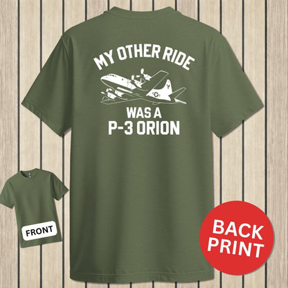 NavyHumor Classic Cotton T-shirt Military Green / S My Other Ride - P-3 Orion
