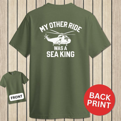 NavyHumor Classic Cotton T-shirt Military Green / S My Other Ride - Sea King