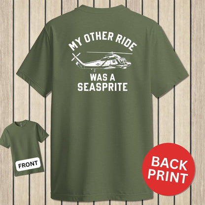 NavyHumor Classic Cotton T-shirt Military Green / S My Other Ride Was A Seasprite