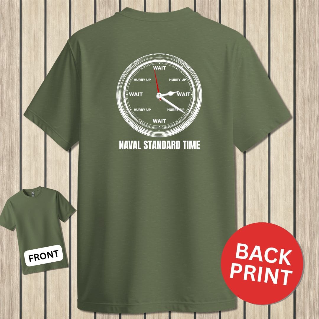 NavyHumor Classic Cotton T-shirt Military Green / S Naval Standard Time