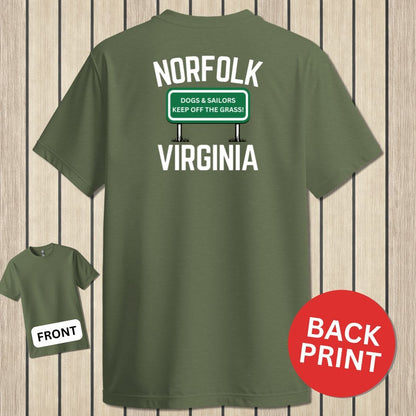 NavyHumor Classic Cotton T-shirt Military Green / S Norfolk, Virginia