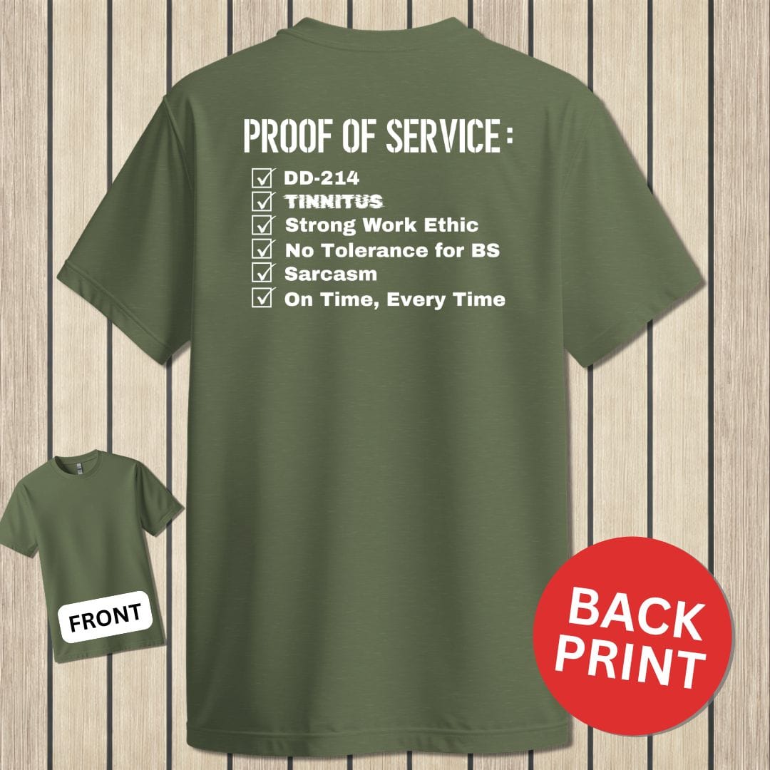 NavyHumor Classic Cotton T-shirt Military Green / S Proof of Service Checklist