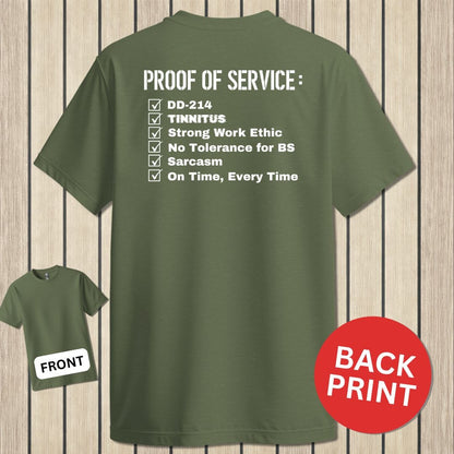 NavyHumor Classic Cotton T-shirt Military Green / S Proof of Service Checklist