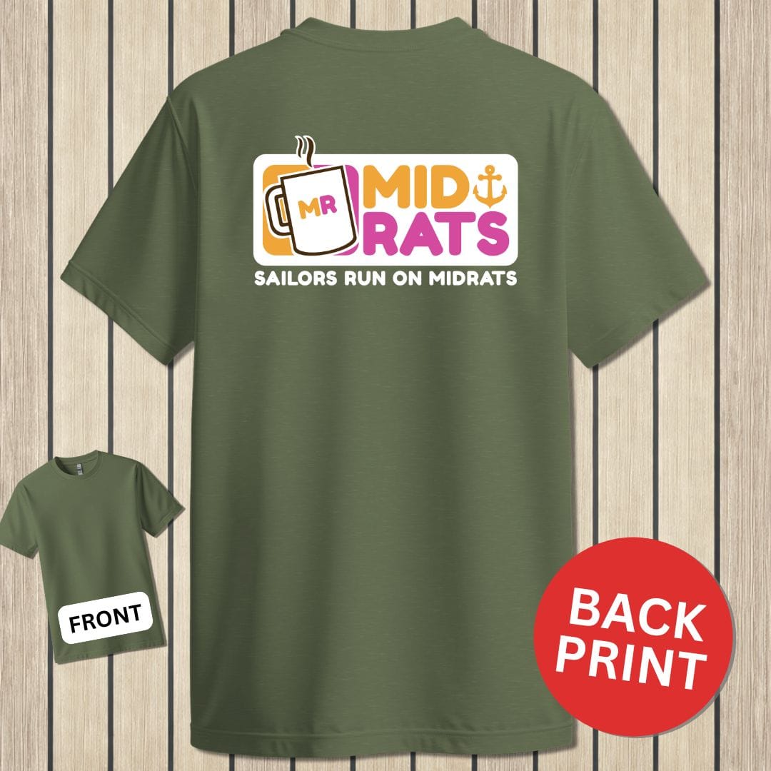NavyHumor Classic Cotton T-shirt Military Green / S Sailors Run On Midrats