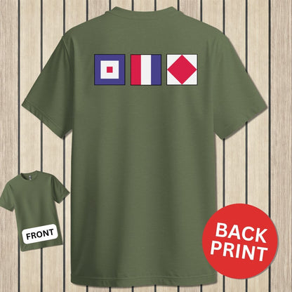 NavyHumor Classic Cotton T-shirt Military Green / S WTF - Signal Flag