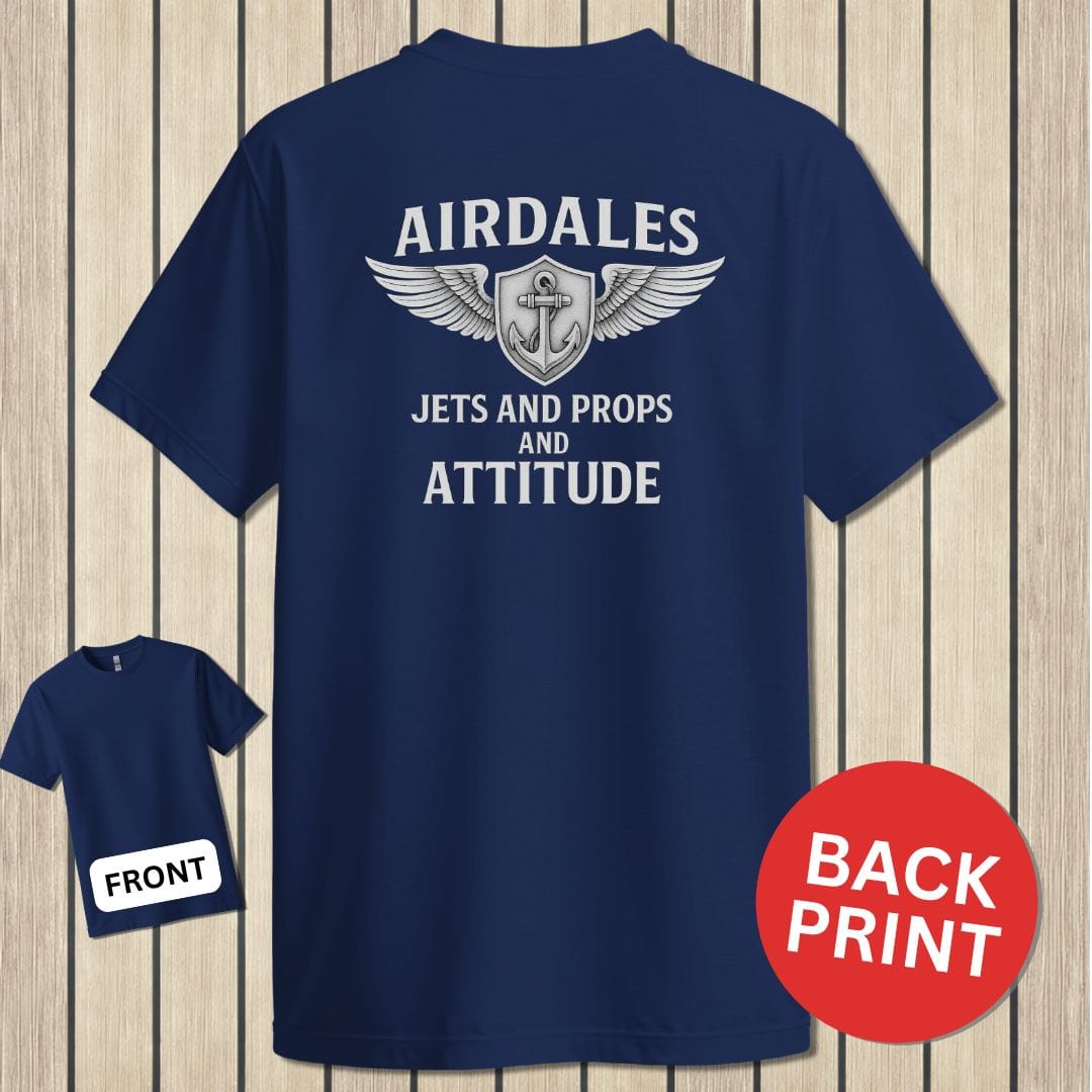 NavyHumor Classic Cotton T-shirt Navy / S Airdales Attitude