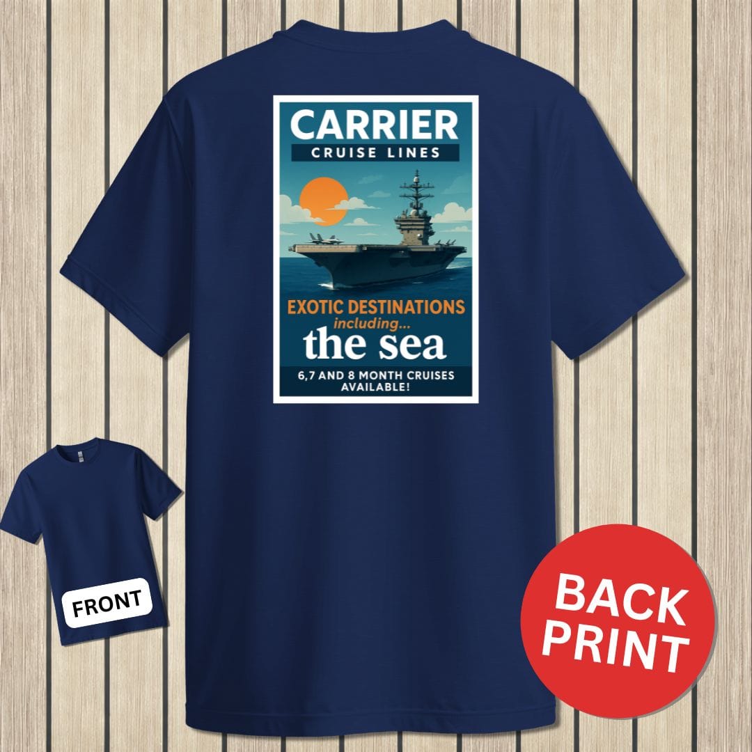 NavyHumor Classic Cotton T-shirt Navy / S Carrier Cruise Lines