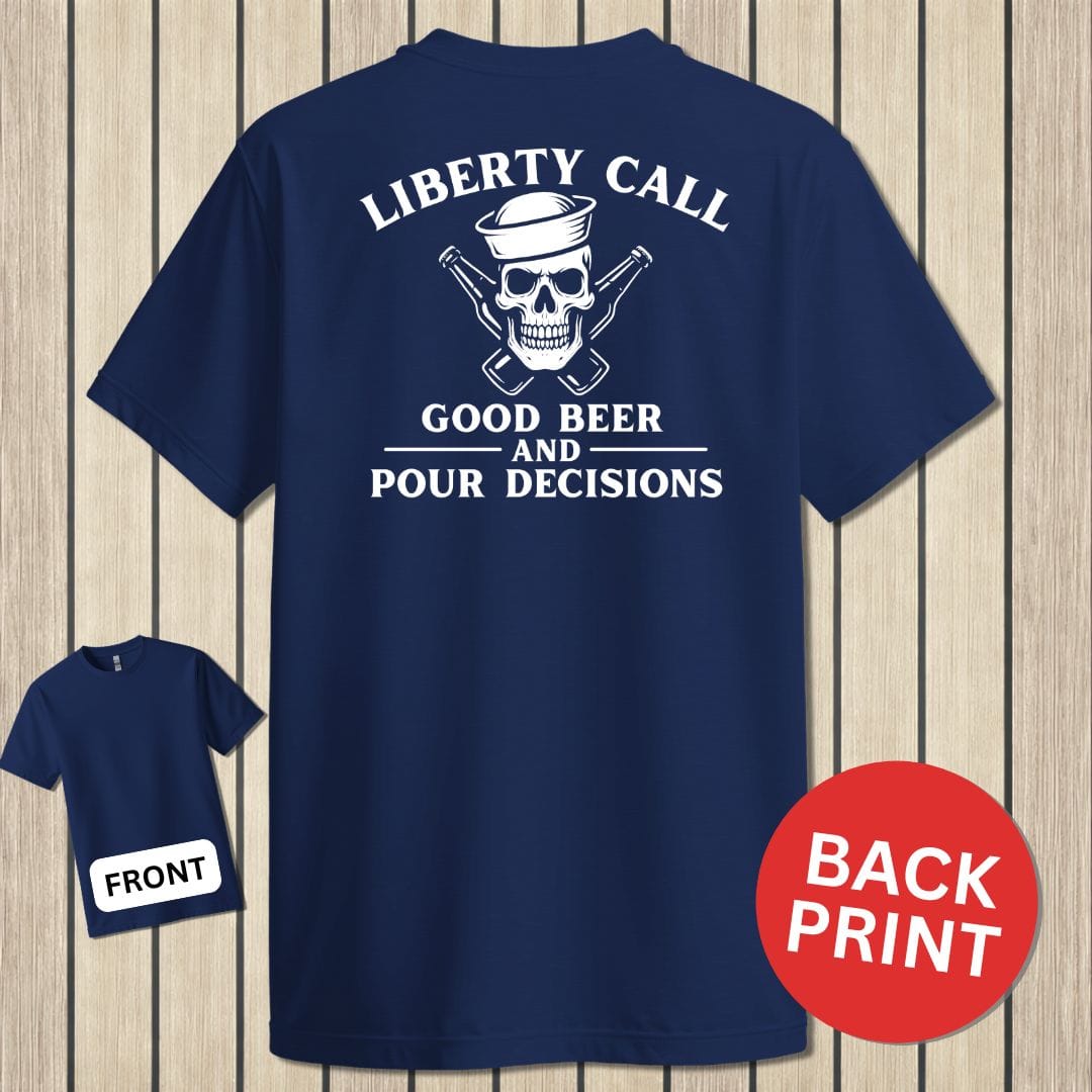 NavyHumor Classic Cotton T-shirt Navy / S LIberty Call - Pour Decisions