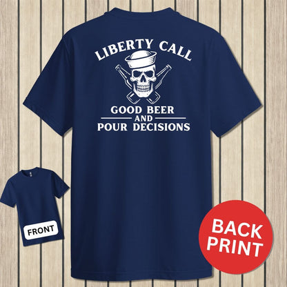 NavyHumor Classic Cotton T-shirt Navy / S LIberty Call - Pour Decisions