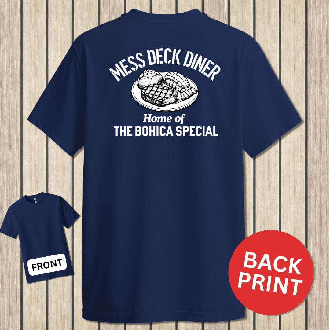 NavyHumor Classic Cotton T-shirt Navy / S Mess Deck Diner - BOHICA Special