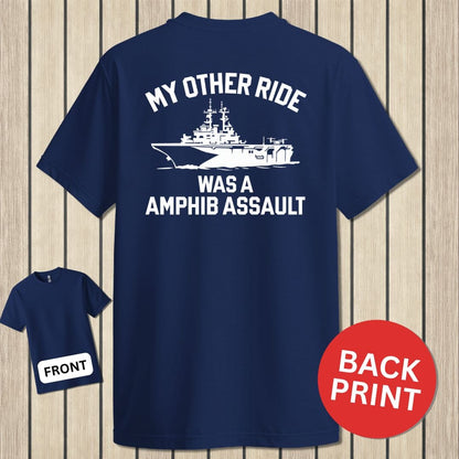 NavyHumor Classic Cotton T-shirt Navy / S My Other Ride - Amphib Assault