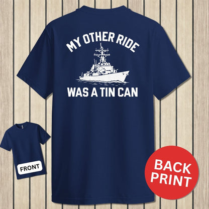 NavyHumor Classic Cotton T-shirt Navy / S My Other Ride Was A Tin Can