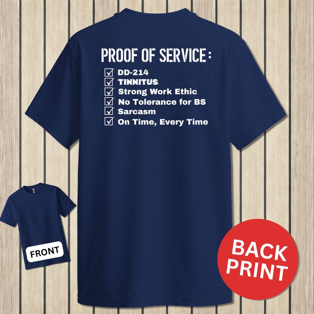 NavyHumor Classic Cotton T-shirt Navy / S Proof of Service Checklist