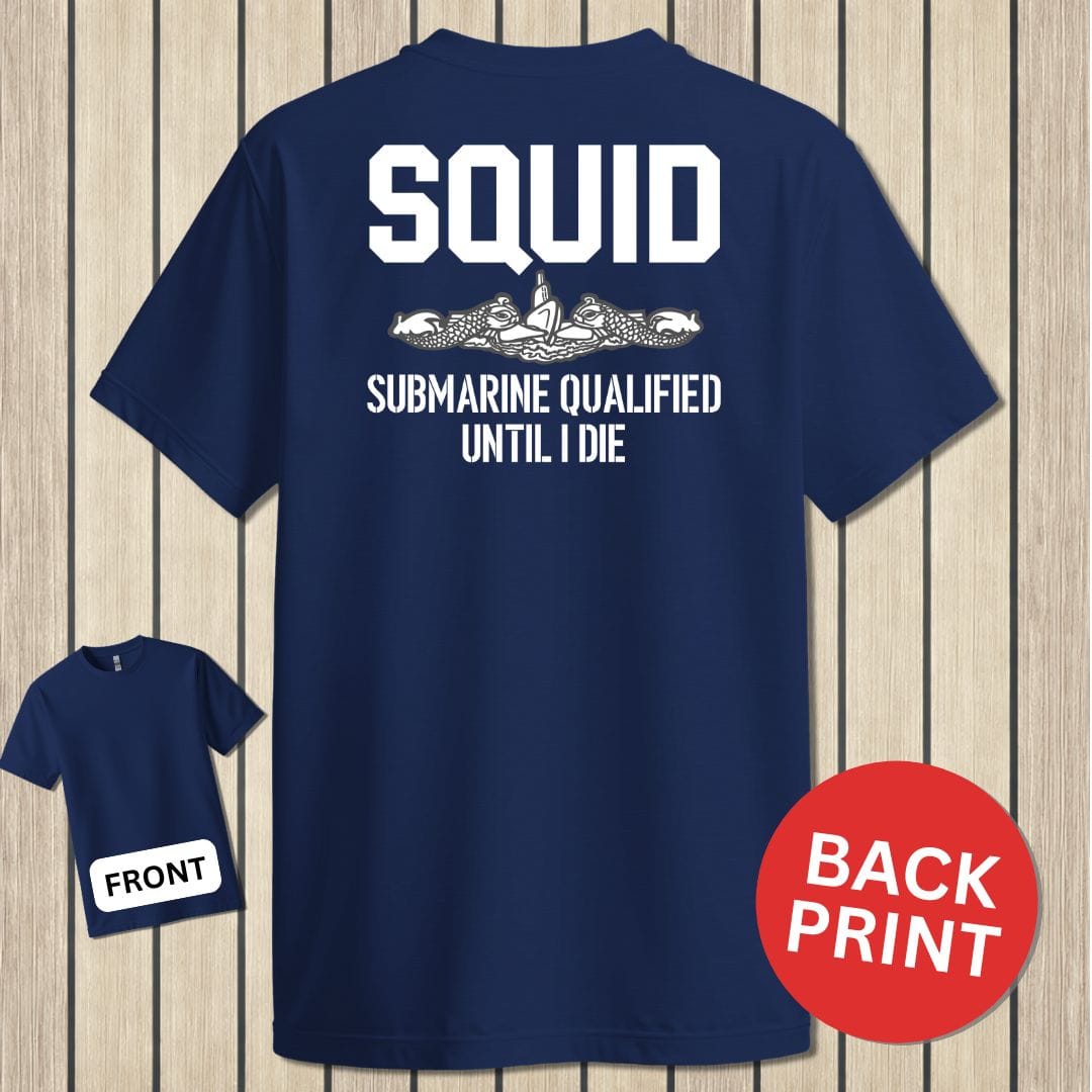 NavyHumor Classic Cotton T-shirt Navy / S Squid - Submarine Qualified