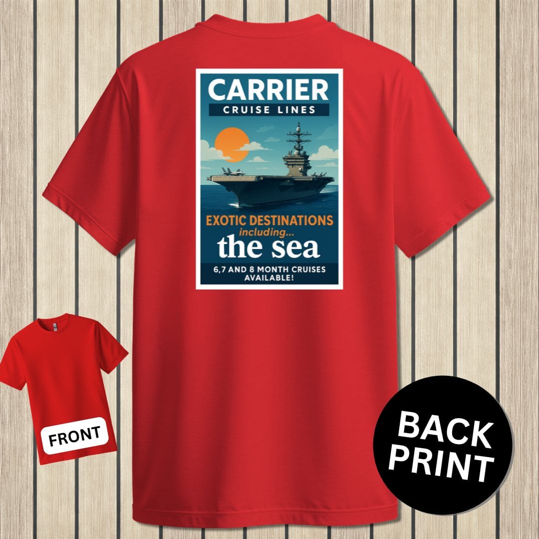 NavyHumor Classic Cotton T-shirt Red / S Carrier Cruise Lines