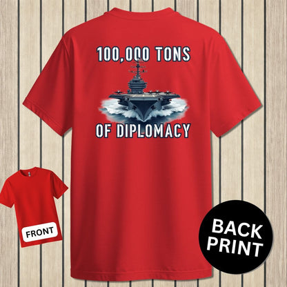 NavyHumor Classic Cotton T-shirt Red / S Carrier Diplomacy
