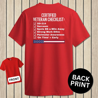 NavyHumor Classic Cotton T-shirt Red / S Certified Veteran Checklist