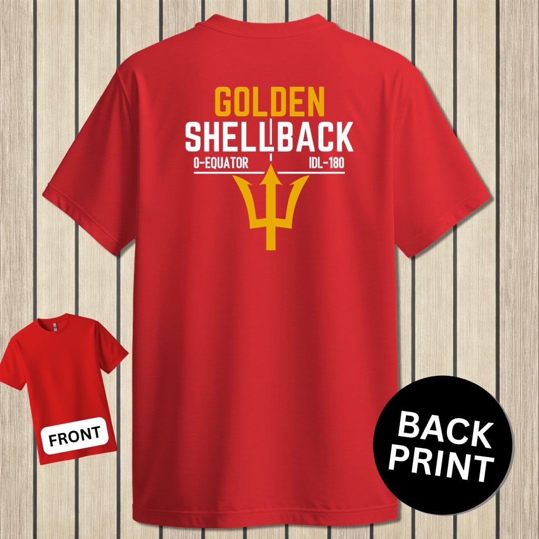 NavyHumor Classic Cotton T-shirt Red / S Golden Shellback