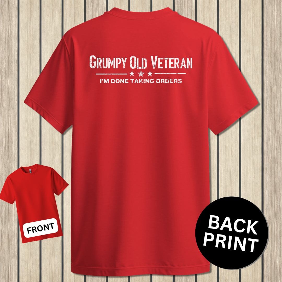 NavyHumor Classic Cotton T-shirt Red / S Grumpy Old Veteran