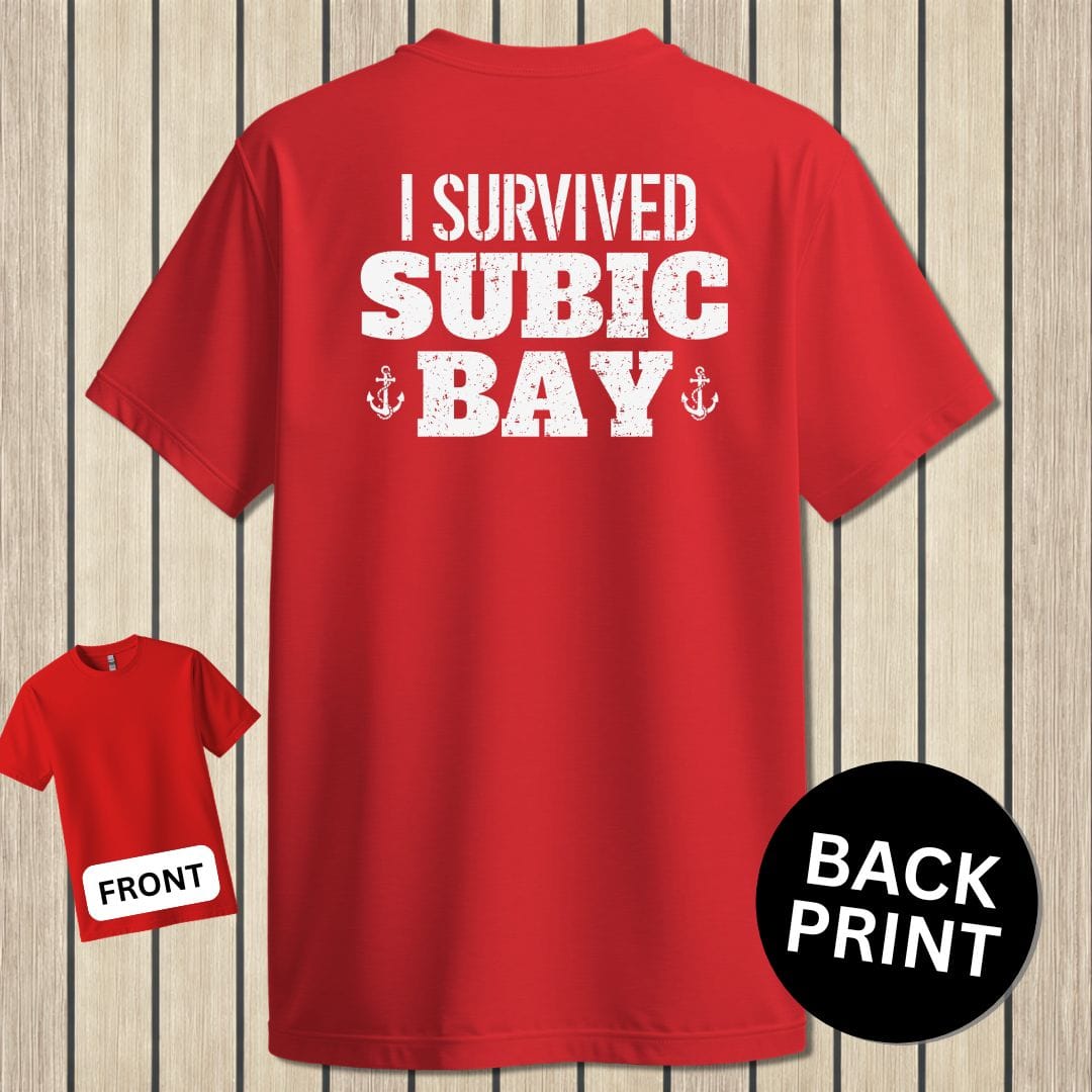 NavyHumor Classic Cotton T-shirt Red / S I Survived Subic Bay