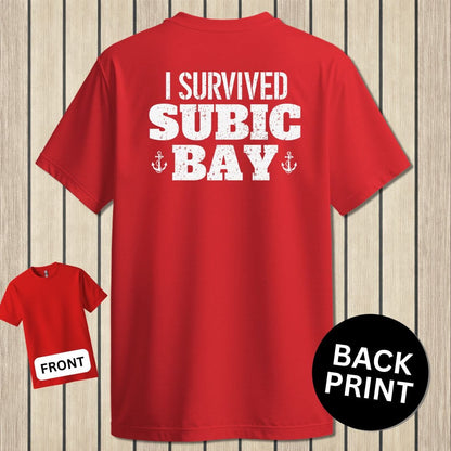 NavyHumor Classic Cotton T-shirt Red / S I Survived Subic Bay