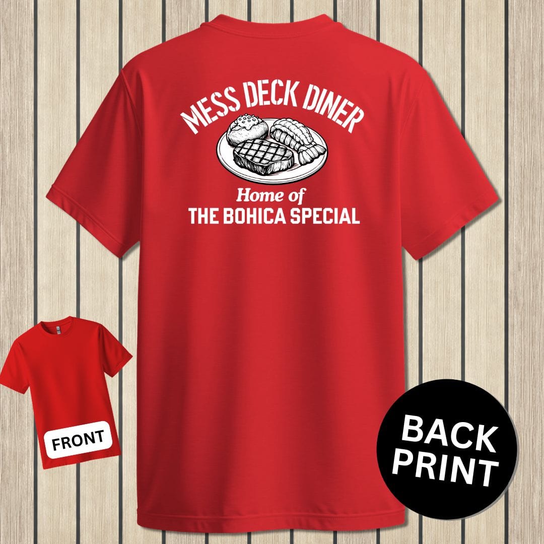 NavyHumor Classic Cotton T-shirt Red / S Mess Deck Diner - BOHICA Special