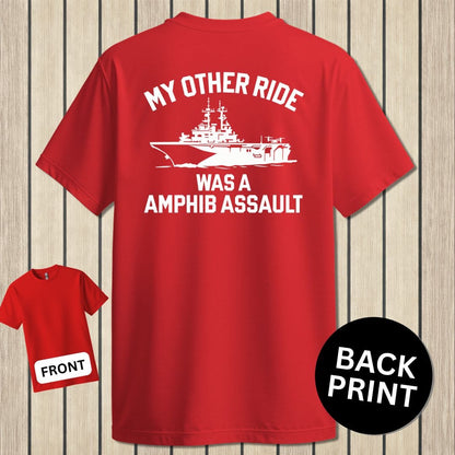 NavyHumor Classic Cotton T-shirt Red / S My Other Ride - Amphib Assault