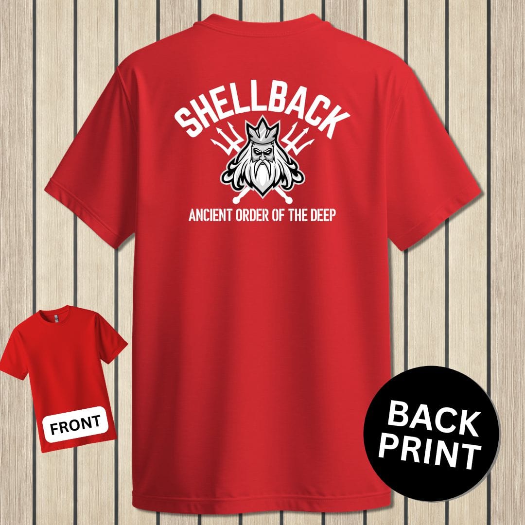 NavyHumor Classic Cotton T-shirt Red / S Shellback - Ancient Order Of The Deep