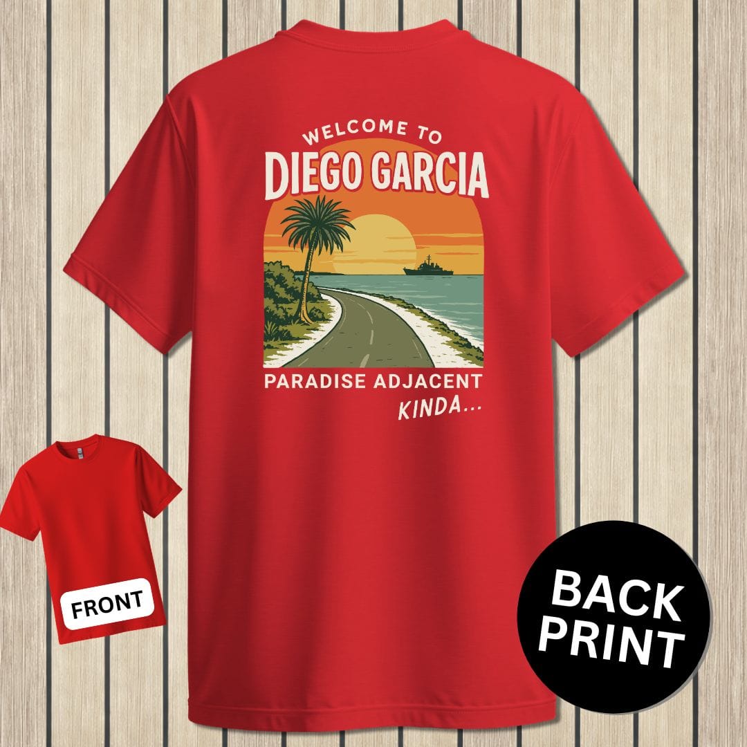 NavyHumor Classic Cotton T-shirt Red / S Welcome To Diego Garcia