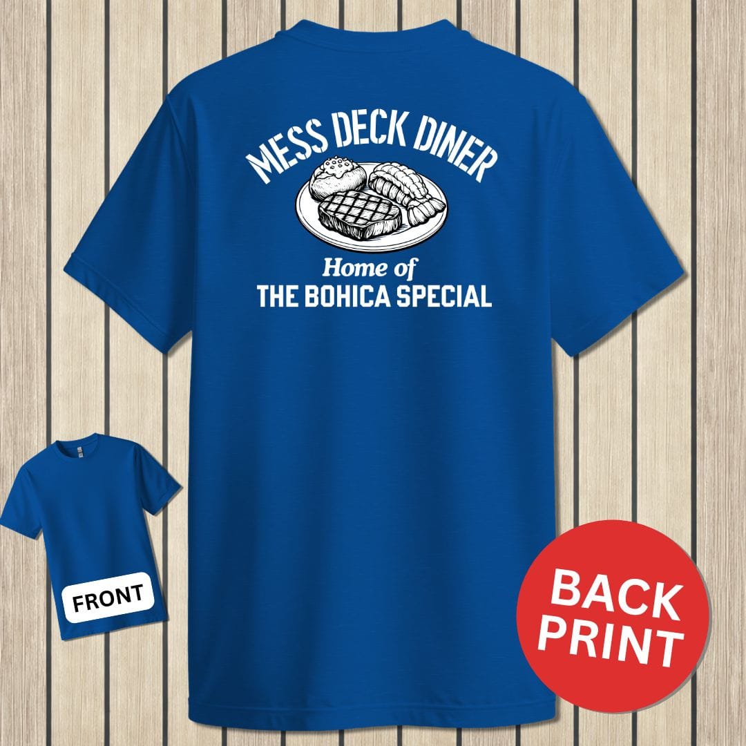NavyHumor Classic Cotton T-shirt Royal Blue / S Mess Deck Diner - BOHICA Special
