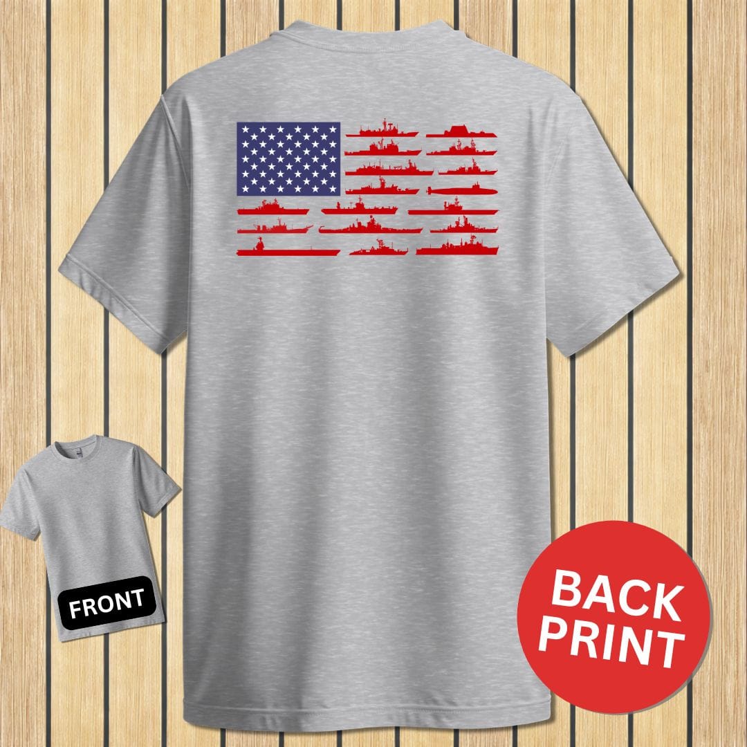 NavyHumor Classic Cotton T-shirt Sport Grey / S American Fleet