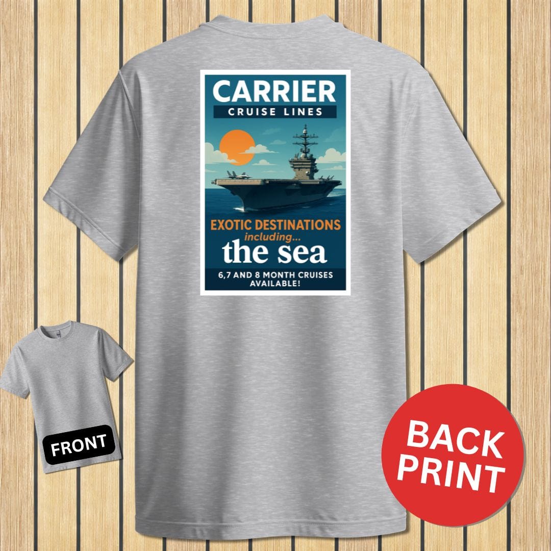 NavyHumor Classic Cotton T-shirt Sport Grey / S Carrier Cruise Lines