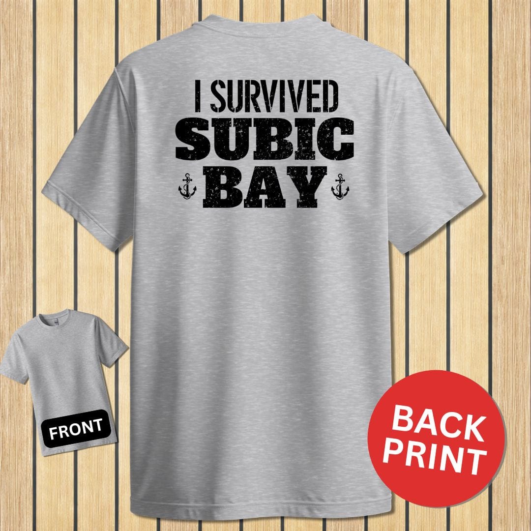 NavyHumor Classic Cotton T-shirt Sport Grey / S I Survived Subic Bay