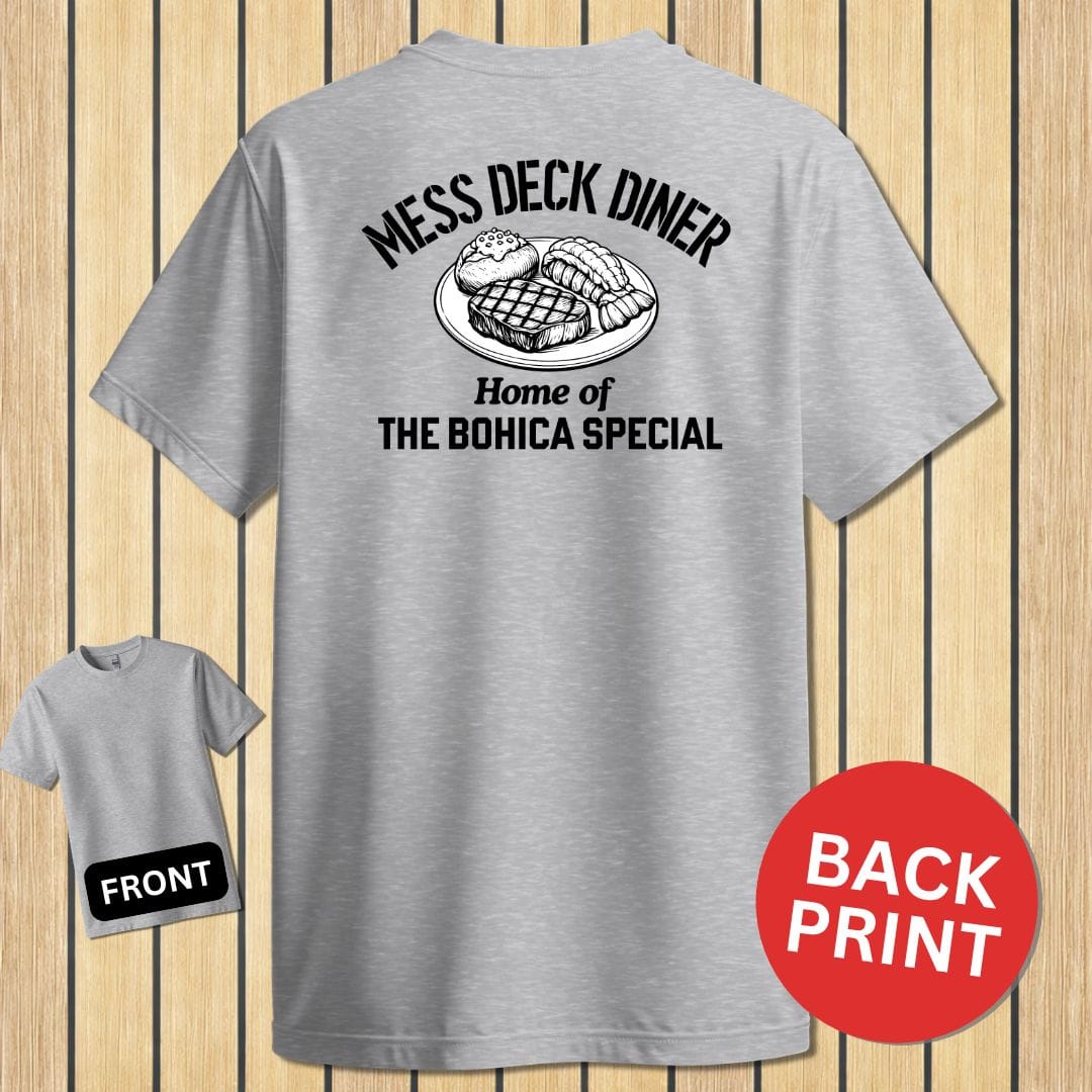 NavyHumor Classic Cotton T-shirt Sport Grey / S Mess Deck Diner - BOHICA Special