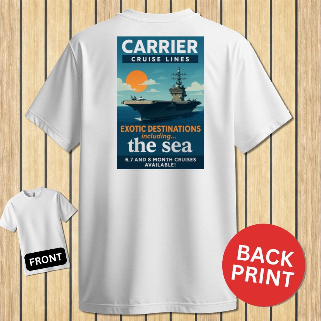 NavyHumor Classic Cotton T-shirt White / S Carrier Cruise Lines